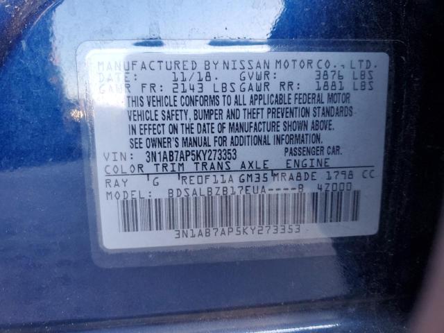 Photo 11 VIN: 3N1AB7AP5KY273353 - NISSAN SENTRA 