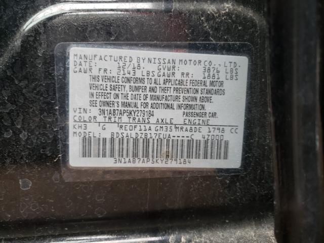 Photo 9 VIN: 3N1AB7AP5KY279184 - NISSAN SENTRA S 