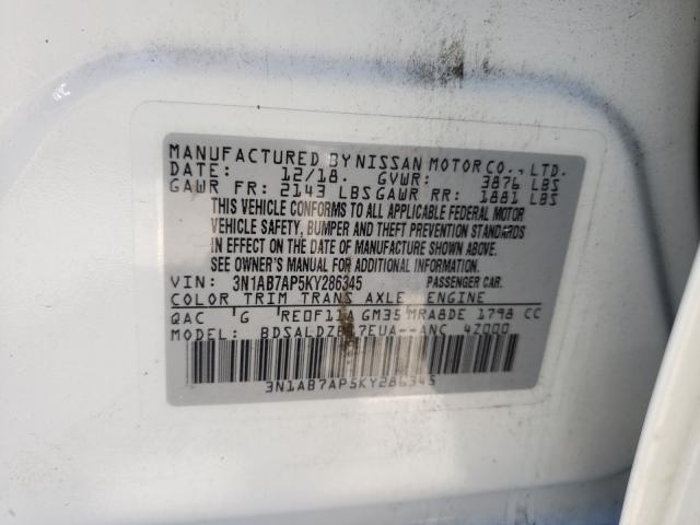 Photo 9 VIN: 3N1AB7AP5KY286345 - NISSAN SENTRA S 