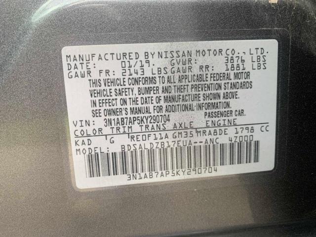 Photo 9 VIN: 3N1AB7AP5KY290704 - NISSAN SENTRA S 