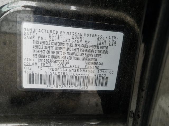 Photo 9 VIN: 3N1AB7AP5KY293120 - NISSAN SENTRA S 