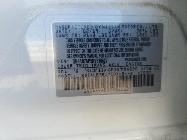 Photo 12 VIN: 3N1AB7AP5KY310627 - NISSAN SENTRA S 