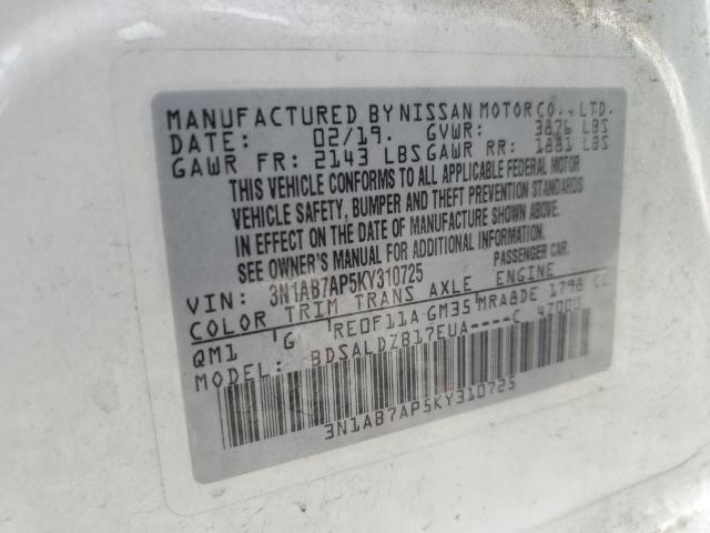 Photo 13 VIN: 3N1AB7AP5KY310725 - NISSAN SENTRA 