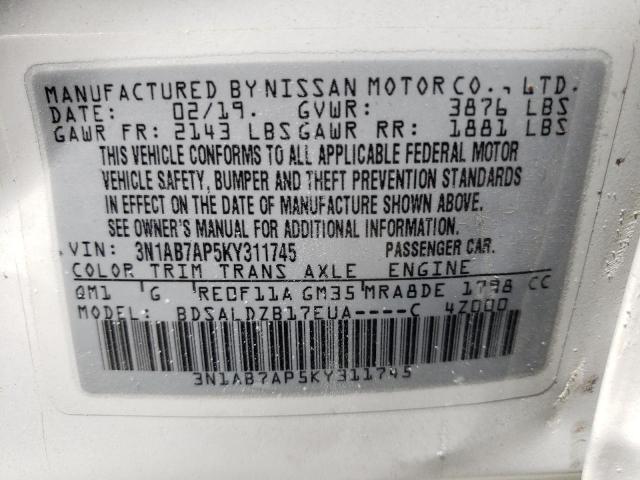 Photo 11 VIN: 3N1AB7AP5KY311745 - NISSAN SENTRA 