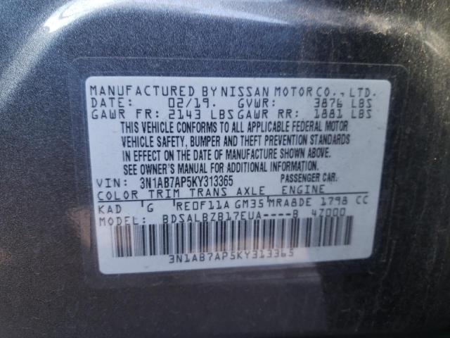 Photo 11 VIN: 3N1AB7AP5KY313365 - NISSAN SENTRA S 