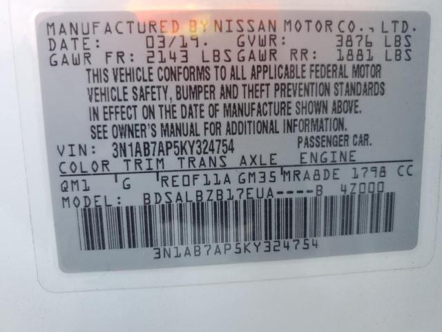 Photo 11 VIN: 3N1AB7AP5KY324754 - NISSAN SENTRA S 