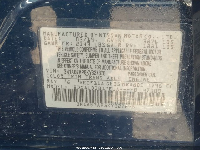 Photo 8 VIN: 3N1AB7AP5KY327878 - NISSAN SENTRA 