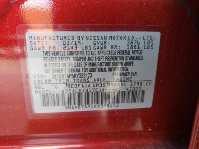 Photo 11 VIN: 3N1AB7AP5KY328173 - NISSAN SENTRA 