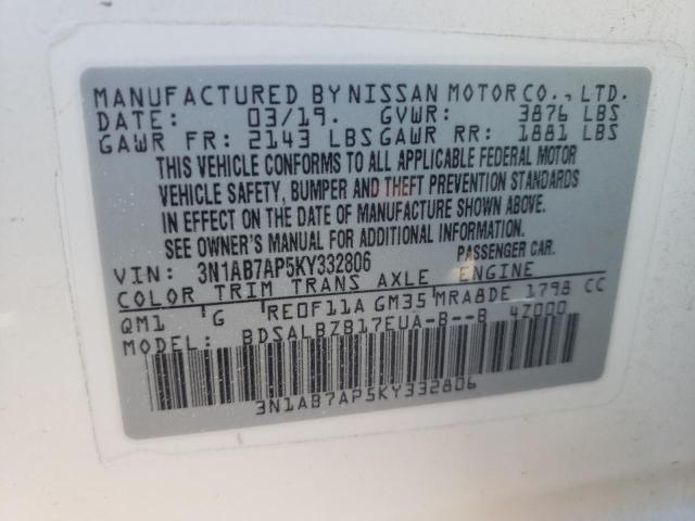 Photo 9 VIN: 3N1AB7AP5KY332806 - NISSAN SENTRA S 