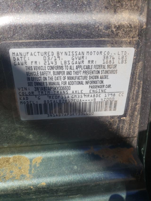 Photo 9 VIN: 3N1AB7AP5KY336600 - NISSAN SENTRA S 