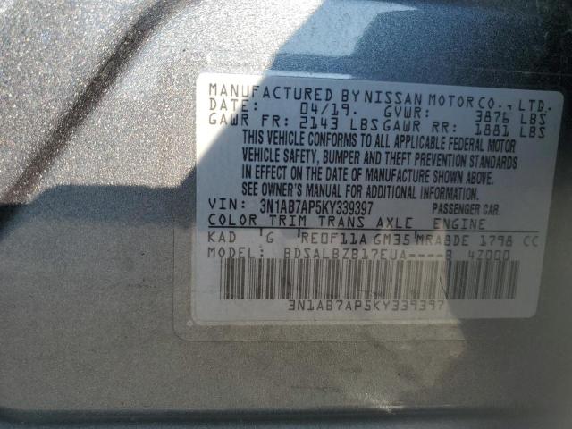 Photo 11 VIN: 3N1AB7AP5KY339397 - NISSAN SENTRA S 