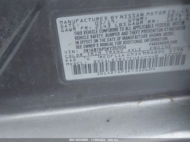 Photo 8 VIN: 3N1AB7AP5KY352604 - NISSAN SENTRA 