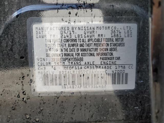 Photo 13 VIN: 3N1AB7AP5KY356488 - NISSAN SENTRA S 