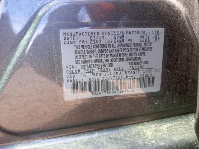 Photo 9 VIN: 3N1AB7AP5KY361660 - NISSAN SENTRA S 