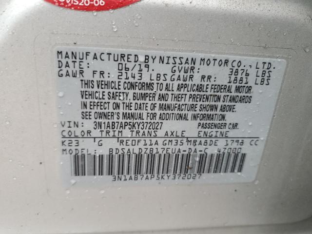 Photo 11 VIN: 3N1AB7AP5KY372027 - NISSAN SENTRA 