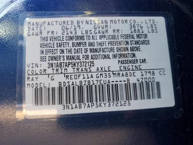 Photo 12 VIN: 3N1AB7AP5KY372125 - NISSAN SENTRA 