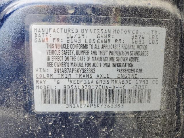 Photo 11 VIN: 3N1AB7AP5KY383383 - NISSAN SENTRA S 