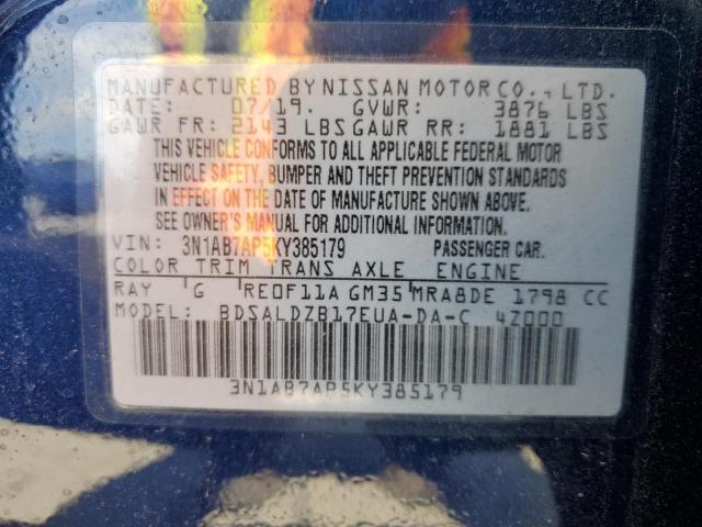 Photo 12 VIN: 3N1AB7AP5KY385179 - NISSAN SENTRA S 