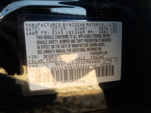 Photo 9 VIN: 3N1AB7AP5KY389121 - NISSAN SENTRA S 