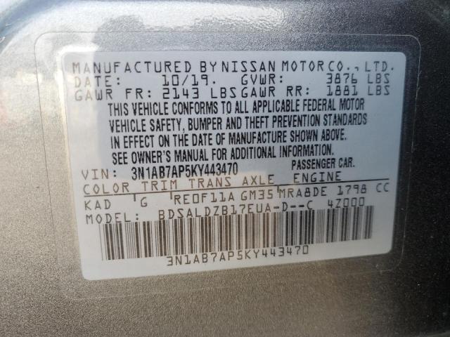 Photo 12 VIN: 3N1AB7AP5KY443470 - NISSAN SENTRA 