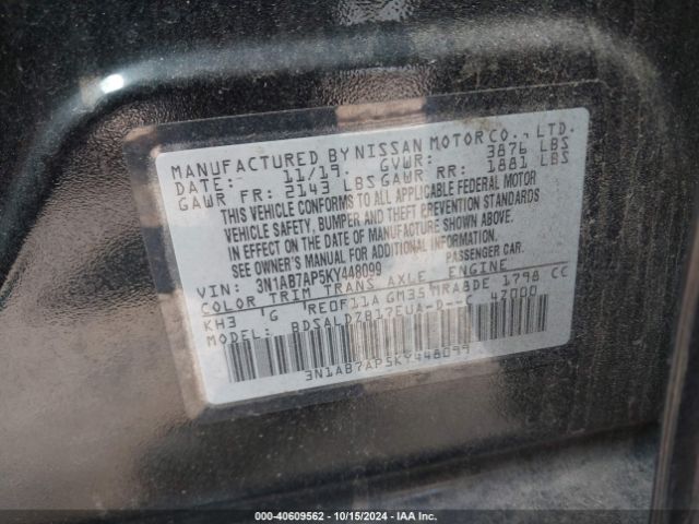 Photo 8 VIN: 3N1AB7AP5KY448099 - NISSAN SENTRA 