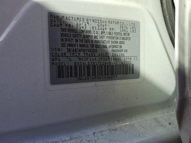 Photo 12 VIN: 3N1AB7AP5KY456249 - NISSAN SENTRA S 