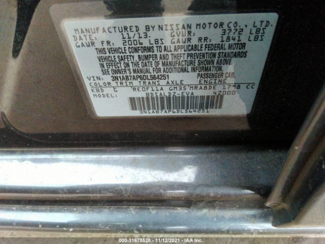 Photo 8 VIN: 3N1AB7AP6DL564251 - NISSAN SENTRA 