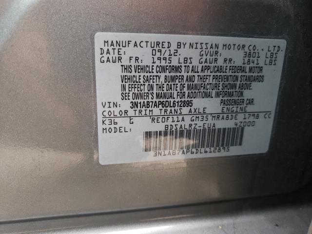 Photo 9 VIN: 3N1AB7AP6DL612895 - NISSAN SENTRA S 