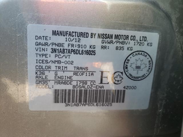 Photo 9 VIN: 3N1AB7AP6DL616025 - NISSAN SENTRA S 