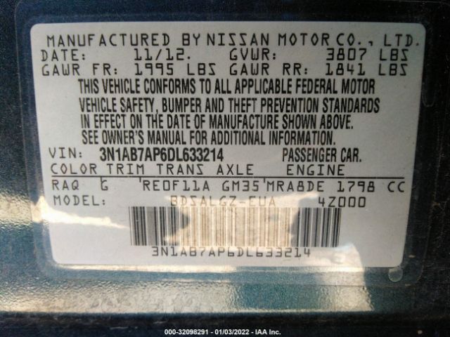 Photo 8 VIN: 3N1AB7AP6DL633214 - NISSAN SENTRA 