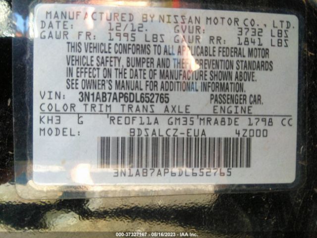 Photo 8 VIN: 3N1AB7AP6DL652765 - NISSAN SENTRA 