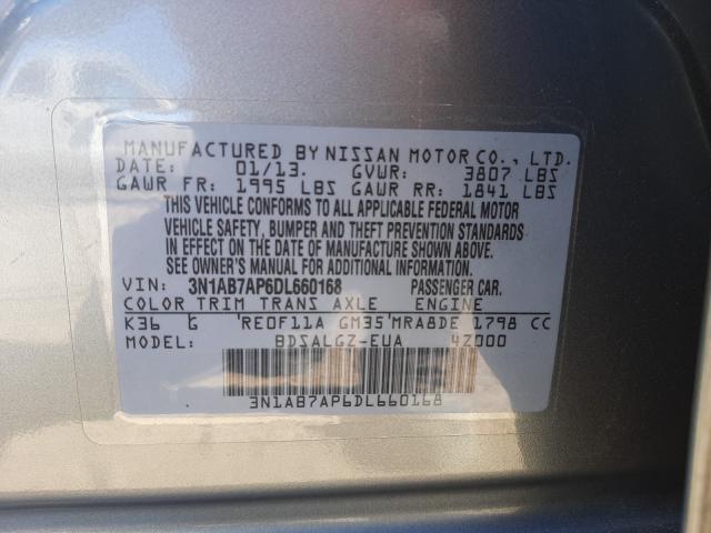 Photo 9 VIN: 3N1AB7AP6DL660168 - NISSAN SENTRA S 