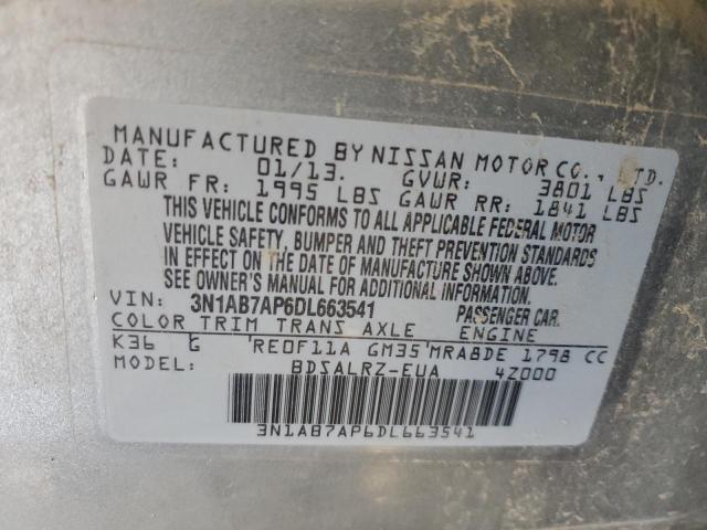 Photo 11 VIN: 3N1AB7AP6DL663541 - NISSAN SENTRA S 