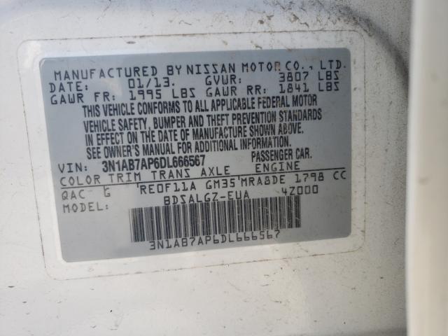 Photo 9 VIN: 3N1AB7AP6DL666567 - NISSAN SENTRA S 