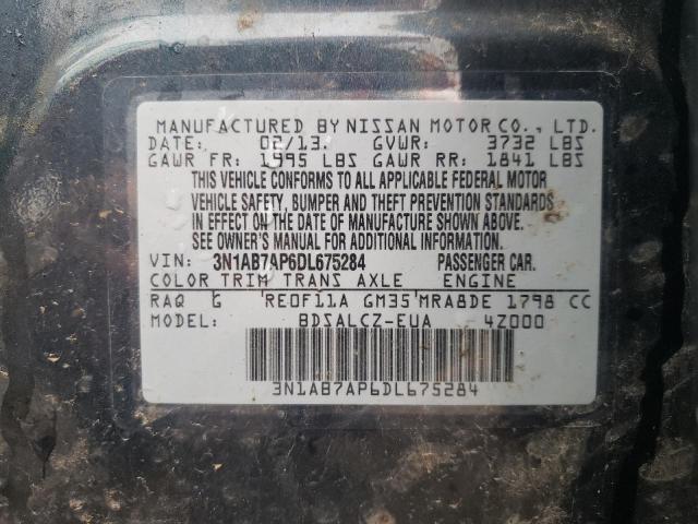 Photo 9 VIN: 3N1AB7AP6DL675284 - NISSAN SENTRA S 