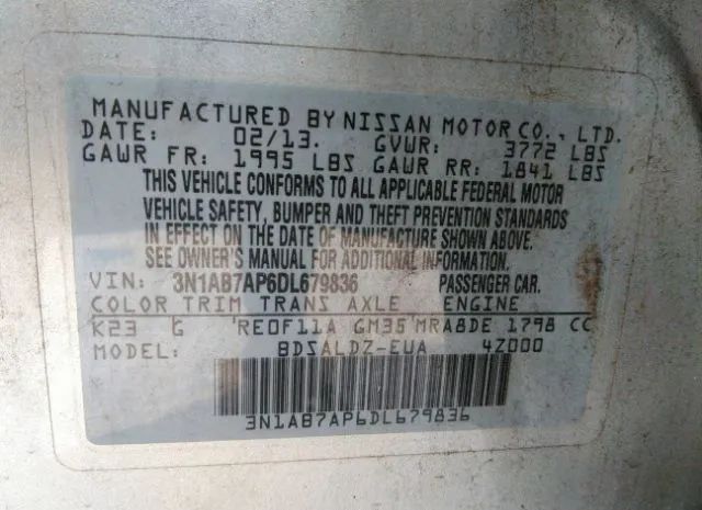 Photo 8 VIN: 3N1AB7AP6DL679836 - NISSAN SENTRA 