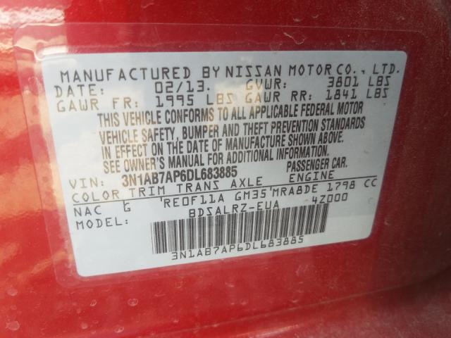 Photo 9 VIN: 3N1AB7AP6DL683885 - NISSAN SENTRA S 