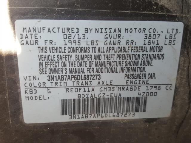 Photo 9 VIN: 3N1AB7AP6DL687273 - NISSAN SENTRA S 