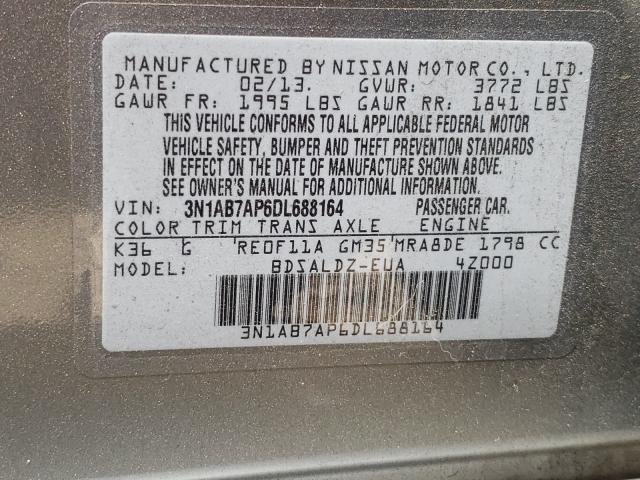 Photo 9 VIN: 3N1AB7AP6DL688164 - NISSAN SENTRA S 