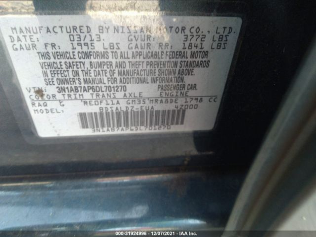 Photo 8 VIN: 3N1AB7AP6DL701270 - NISSAN SENTRA 