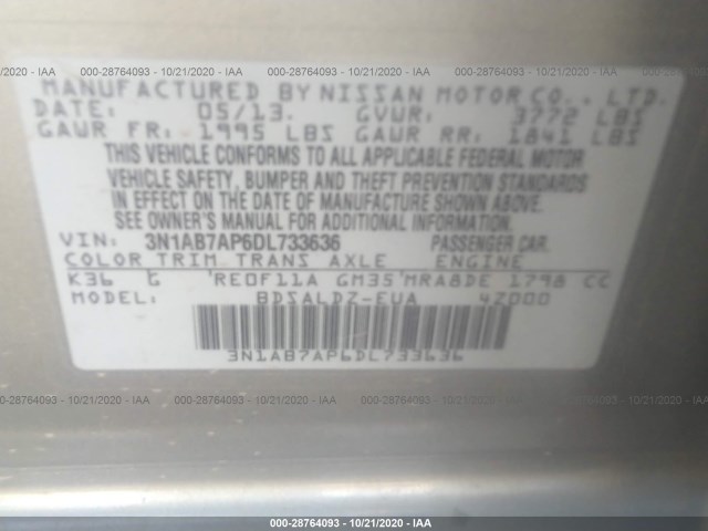 Photo 8 VIN: 3N1AB7AP6DL733636 - NISSAN SENTRA 