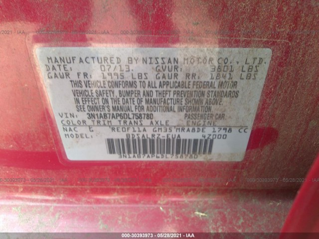 Photo 8 VIN: 3N1AB7AP6DL758780 - NISSAN SENTRA 