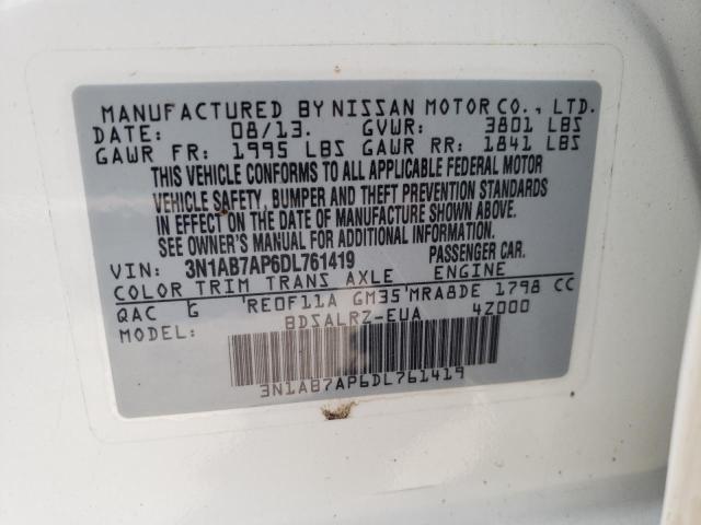 Photo 11 VIN: 3N1AB7AP6DL761419 - NISSAN SENTRA S 