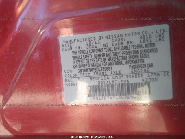 Photo 8 VIN: 3N1AB7AP6DL789687 - NISSAN SENTRA 