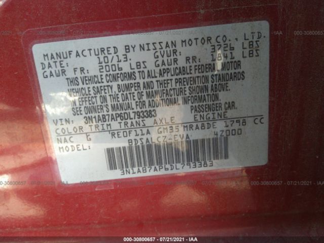 Photo 8 VIN: 3N1AB7AP6DL793383 - NISSAN SENTRA 