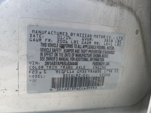 Photo 9 VIN: 3N1AB7AP6EL634445 - NISSAN SENTRA S 