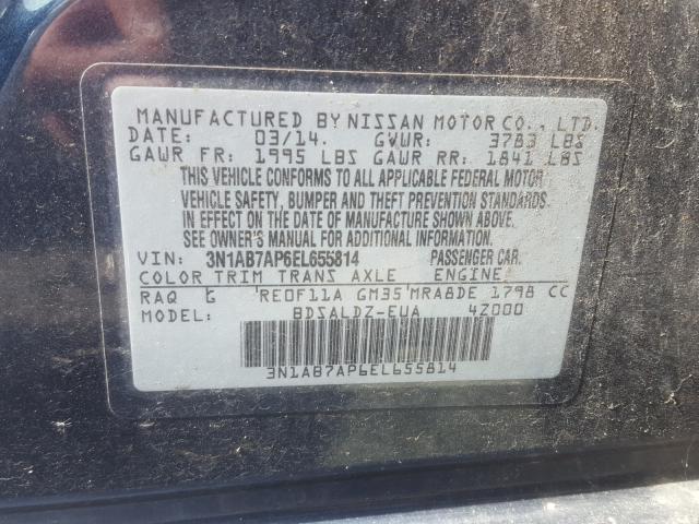 Photo 9 VIN: 3N1AB7AP6EL655814 - NISSAN SENTRA S 