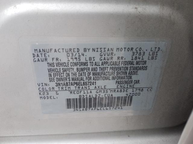 Photo 9 VIN: 3N1AB7AP6EL657241 - NISSAN SENTRA S 