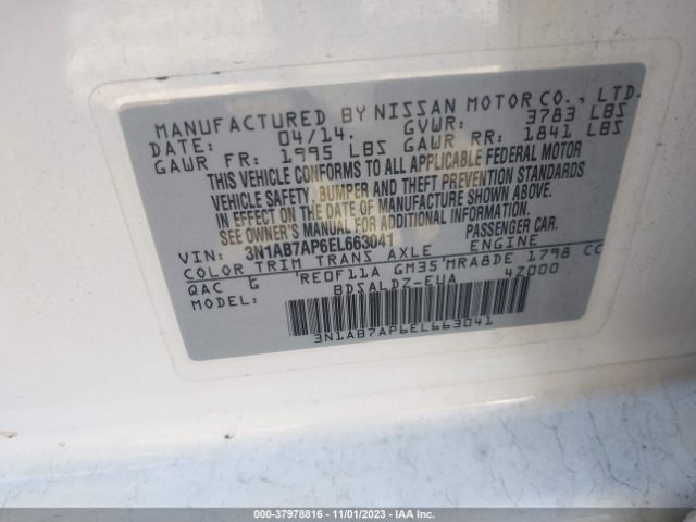 Photo 8 VIN: 3N1AB7AP6EL663041 - NISSAN SENTRA 