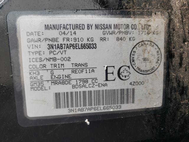 Photo 12 VIN: 3N1AB7AP6EL665033 - NISSAN SENTRA S 